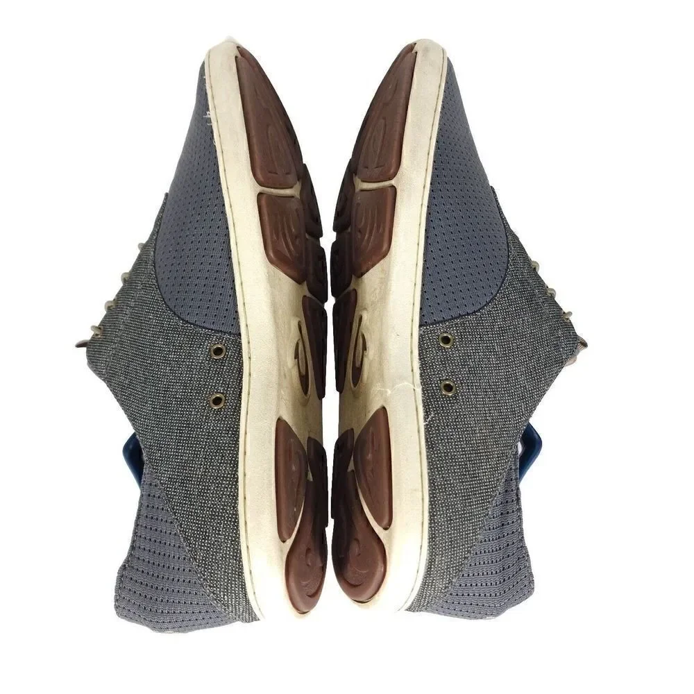 OluKai Men's Nohea Moku US 10 Gray Lace Up Flats Loafer Sneakers Shoes